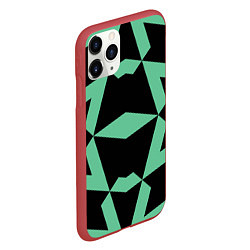 Чехол iPhone 11 Pro матовый Abstract zigzag pattern, цвет: 3D-красный — фото 2
