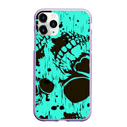 Чехол iPhone 11 Pro матовый Neon skull