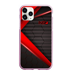 Чехол iPhone 11 Pro матовый Mass Effect N7, цвет: 3D-розовый