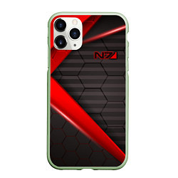 Чехол iPhone 11 Pro матовый Mass Effect N7, цвет: 3D-салатовый