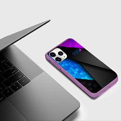 Чехол iPhone 11 Pro матовый Mass Effect N7, цвет: 3D-фиолетовый — фото 2