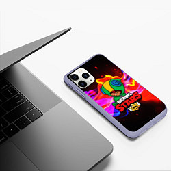 Чехол iPhone 11 Pro матовый BRAWL STARS LEON, цвет: 3D-светло-сиреневый — фото 2