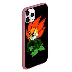 Чехол iPhone 11 Pro матовый Cuphead - Кэгни Гвоздика, цвет: 3D-малиновый — фото 2