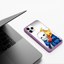 Чехол iPhone 11 Pro матовый UNDERTALE, цвет: 3D-фиолетовый — фото 2