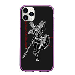 Чехол iPhone 11 Pro матовый Vikings, цвет: 3D-фиолетовый