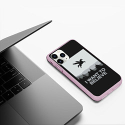 Чехол iPhone 11 Pro матовый I want to believe, цвет: 3D-розовый — фото 2