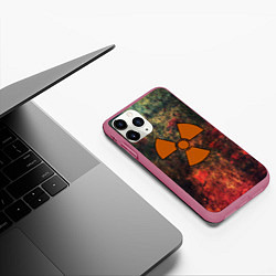 Чехол iPhone 11 Pro матовый СТАЛКЕР, цвет: 3D-малиновый — фото 2