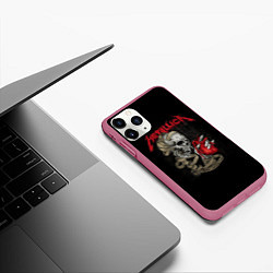 Чехол iPhone 11 Pro матовый Metallica, цвет: 3D-малиновый — фото 2