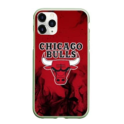 Чехол iPhone 11 Pro матовый CHICAGO BULLS, цвет: 3D-салатовый
