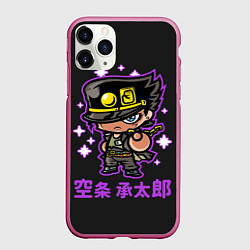 Чехол iPhone 11 Pro матовый Приключения ДжоДжо, цвет: 3D-малиновый