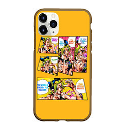 Чехол iPhone 11 Pro матовый Приключения ДжоДжо, цвет: 3D-коричневый