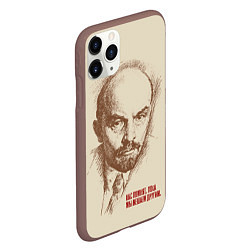 Чехол iPhone 11 Pro матовый Ленин, цвет: 3D-коричневый — фото 2