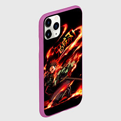 Чехол iPhone 11 Pro матовый Demon Slayer, цвет: 3D-фиолетовый — фото 2