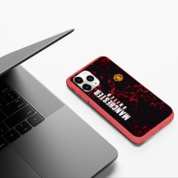 Чехол iPhone 11 Pro матовый Manchester United, цвет: 3D-красный — фото 2