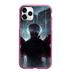 Чехол iPhone 11 Pro матовый Токийский Гуль, цвет: 3D-малиновый