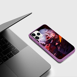 Чехол iPhone 11 Pro матовый Токийский Гуль, цвет: 3D-фиолетовый — фото 2