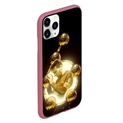 Чехол iPhone 11 Pro матовый Месси шестикратный, цвет: 3D-малиновый — фото 2