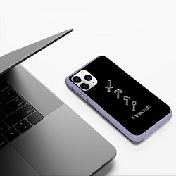 Чехол iPhone 11 Pro матовый MINECRAFT, цвет: 3D-светло-сиреневый — фото 2