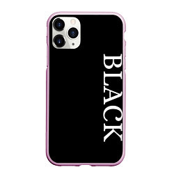 Чехол iPhone 11 Pro матовый Чёрная футболка с текстом, цвет: 3D-розовый