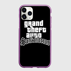 Чехол iPhone 11 Pro матовый GTA San Andreas, цвет: 3D-фиолетовый