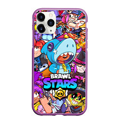 Чехол iPhone 11 Pro матовый BRAWL STARS LEON SHARK