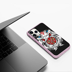 Чехол iPhone 11 Pro матовый Принцесса Мононоке, цвет: 3D-розовый — фото 2