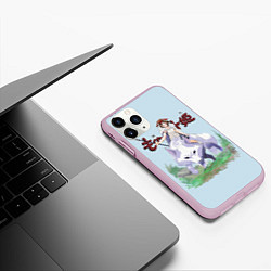 Чехол iPhone 11 Pro матовый Princess Mononoke, цвет: 3D-розовый — фото 2