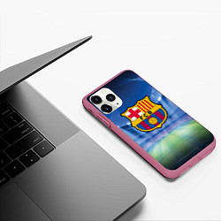 Чехол iPhone 11 Pro матовый FC Barcelona, цвет: 3D-малиновый — фото 2