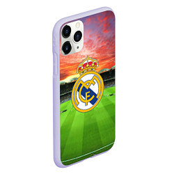 Чехол iPhone 11 Pro матовый FC Real Madrid, цвет: 3D-светло-сиреневый — фото 2