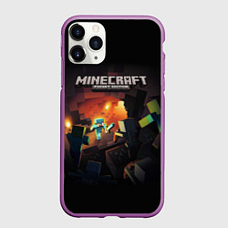 Чехол iPhone 11 Pro матовый MINECRAFT, цвет: 3D-фиолетовый