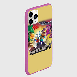 Чехол iPhone 11 Pro матовый MINECRAFT, цвет: 3D-фиолетовый — фото 2