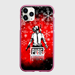 Чехол iPhone 11 Pro матовый PUBG, цвет: 3D-малиновый