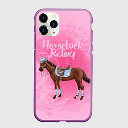 Чехол iPhone 11 Pro матовый Horseback Rading, цвет: 3D-фиолетовый