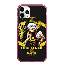 Чехол iPhone 11 Pro матовый One Piece Trafalgar Water, цвет: 3D-малиновый