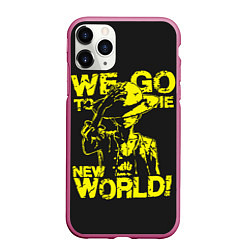 Чехол iPhone 11 Pro матовый One Piece We Go World, цвет: 3D-малиновый