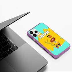 Чехол iPhone 11 Pro матовый BRAWL STARS SALLY LEON, цвет: 3D-фиолетовый — фото 2