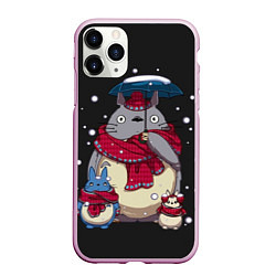 Чехол iPhone 11 Pro матовый My Neighbor Totoro, цвет: 3D-розовый