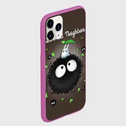 Чехол iPhone 11 Pro матовый My Neighbor Totoro, цвет: 3D-фиолетовый — фото 2