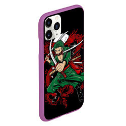 Чехол iPhone 11 Pro матовый One Piece, цвет: 3D-фиолетовый — фото 2