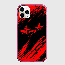 Чехол iPhone 11 Pro матовый АлисА, цвет: 3D-малиновый