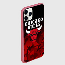 Чехол iPhone 11 Pro матовый CHICAGO BULLS, цвет: 3D-малиновый — фото 2