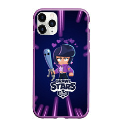 Чехол iPhone 11 Pro матовый BRAWL STARS BIBI, цвет: 3D-фиолетовый