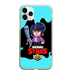 Чехол iPhone 11 Pro матовый BRAWL STARS BIBI, цвет: 3D-салатовый