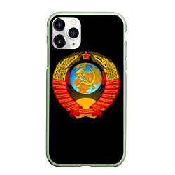 Чехол iPhone 11 Pro матовый СССР, цвет: 3D-салатовый