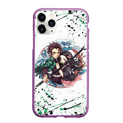 Чехол iPhone 11 Pro матовый KIMETSU NO YAIBA, цвет: 3D-фиолетовый