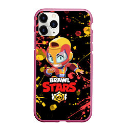 Чехол iPhone 11 Pro матовый BRAWL STARS MAX, цвет: 3D-малиновый