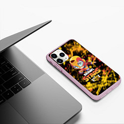 Чехол iPhone 11 Pro матовый BRAWL STARS MAX, цвет: 3D-розовый — фото 2