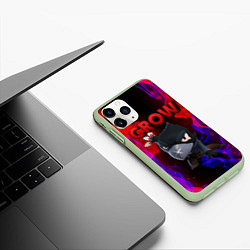 Чехол iPhone 11 Pro матовый Brawl Stars CROW, цвет: 3D-салатовый — фото 2