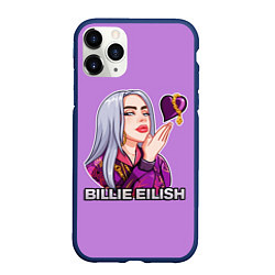 Чехол iPhone 11 Pro матовый BILLIE EILISH, цвет: 3D-тёмно-синий