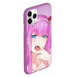 Чехол iPhone 11 Pro матовый Ahegao, цвет: 3D-фиолетовый — фото 2